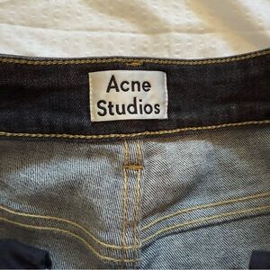 Acne Studios Women's High Rise Straight Leg Jeans  Dark Wash Black - Size 38